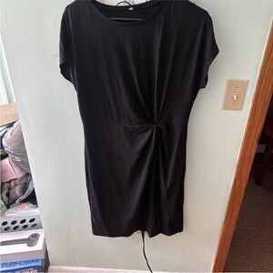 HALARA Black Midi Twist-Front Dress